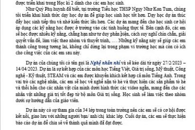 Phát động dự án “Nghệ nhân nhí”